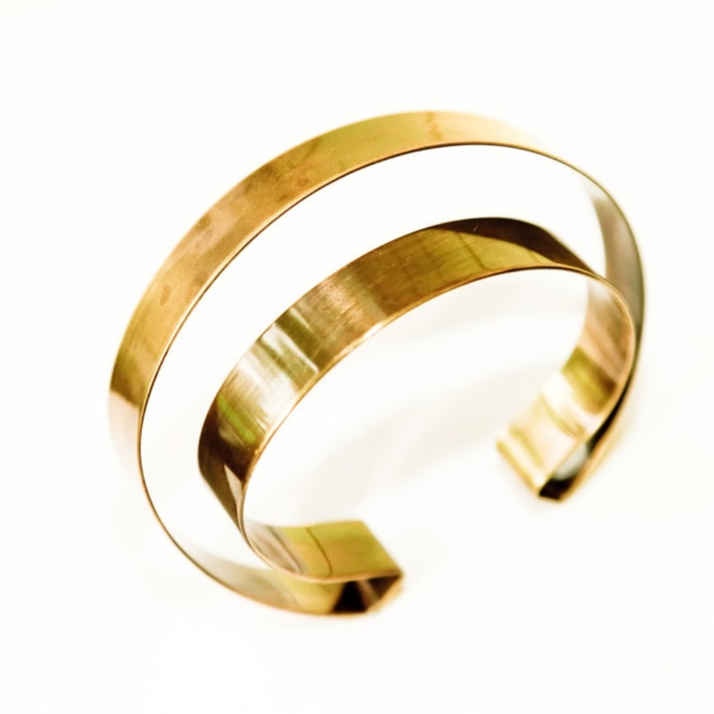 Void brass bangle bracelet designer closeout..